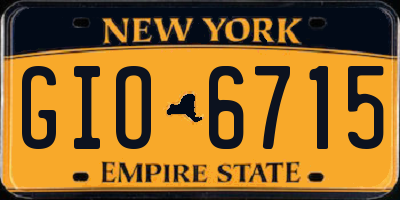 NY license plate GIO6715