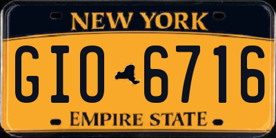 NY license plate GIO6716