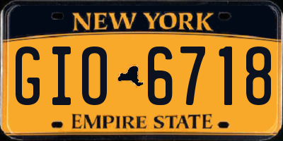 NY license plate GIO6718