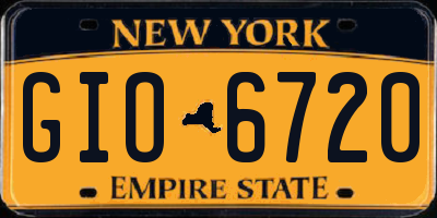 NY license plate GIO6720
