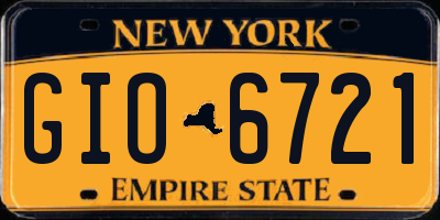 NY license plate GIO6721