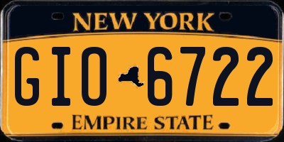 NY license plate GIO6722