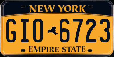 NY license plate GIO6723