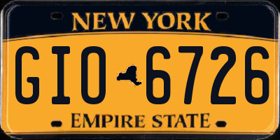 NY license plate GIO6726