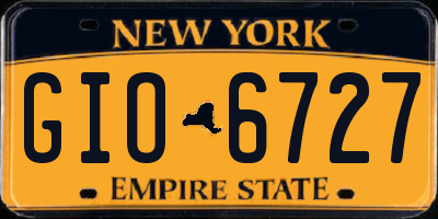 NY license plate GIO6727