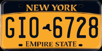 NY license plate GIO6728