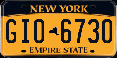NY license plate GIO6730
