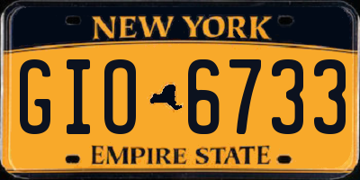 NY license plate GIO6733