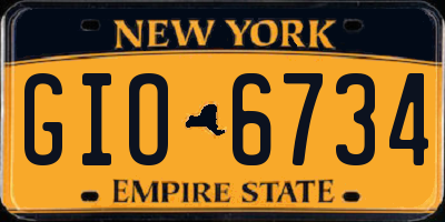 NY license plate GIO6734