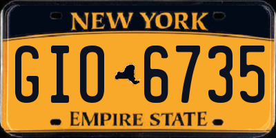 NY license plate GIO6735