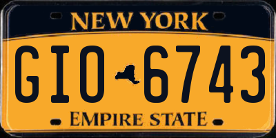 NY license plate GIO6743