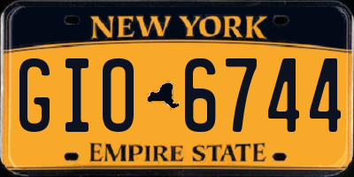 NY license plate GIO6744
