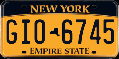 NY license plate GIO6745