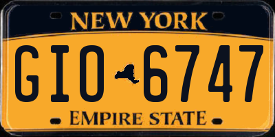 NY license plate GIO6747