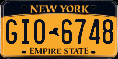 NY license plate GIO6748