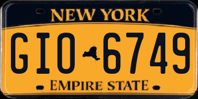 NY license plate GIO6749