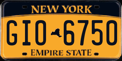 NY license plate GIO6750
