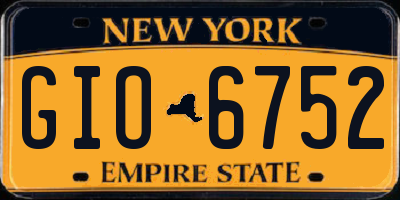 NY license plate GIO6752