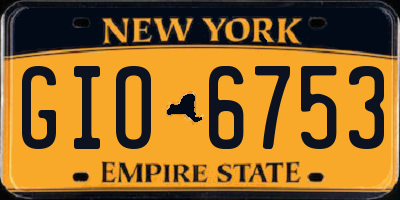 NY license plate GIO6753