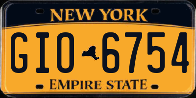 NY license plate GIO6754