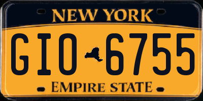 NY license plate GIO6755