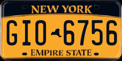 NY license plate GIO6756