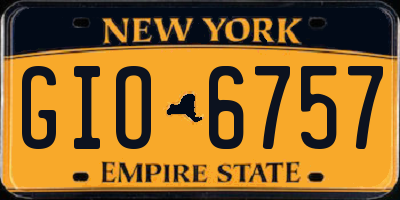 NY license plate GIO6757