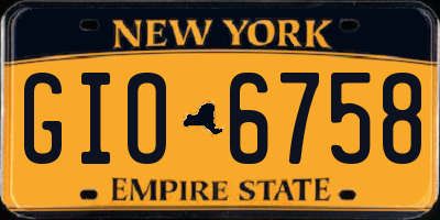 NY license plate GIO6758