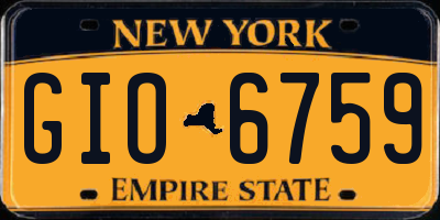 NY license plate GIO6759