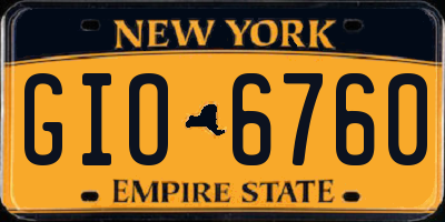 NY license plate GIO6760