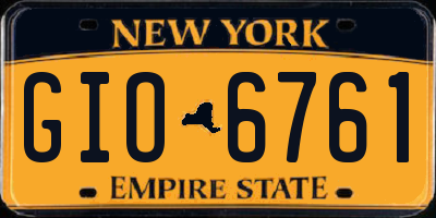 NY license plate GIO6761