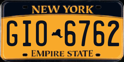 NY license plate GIO6762