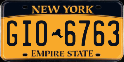 NY license plate GIO6763