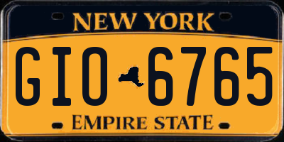 NY license plate GIO6765