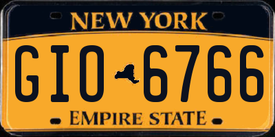 NY license plate GIO6766
