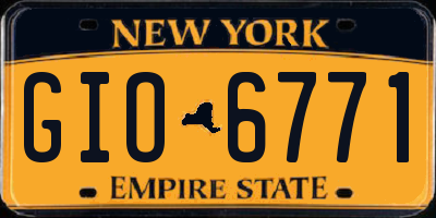 NY license plate GIO6771