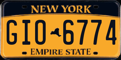 NY license plate GIO6774