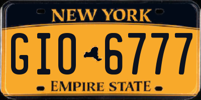 NY license plate GIO6777