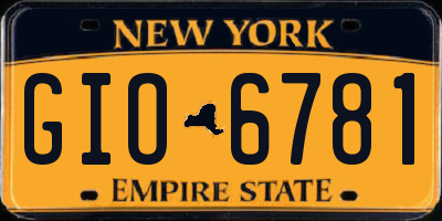 NY license plate GIO6781