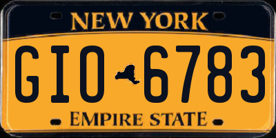 NY license plate GIO6783