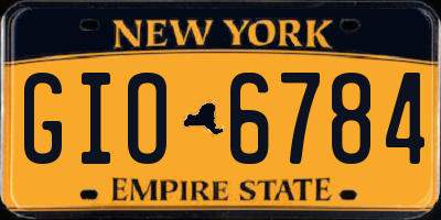 NY license plate GIO6784