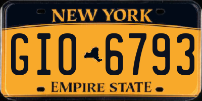 NY license plate GIO6793