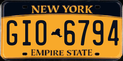 NY license plate GIO6794