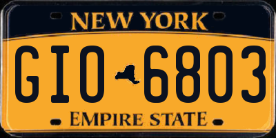 NY license plate GIO6803