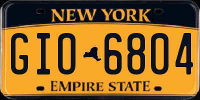 NY license plate GIO6804