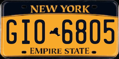 NY license plate GIO6805