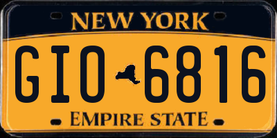 NY license plate GIO6816