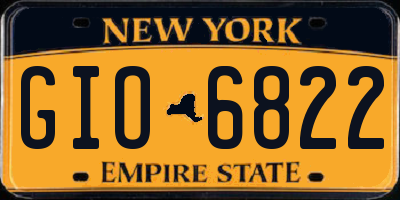 NY license plate GIO6822