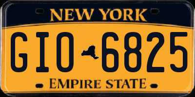 NY license plate GIO6825
