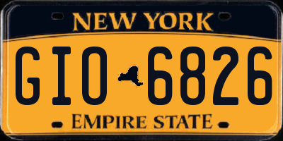 NY license plate GIO6826